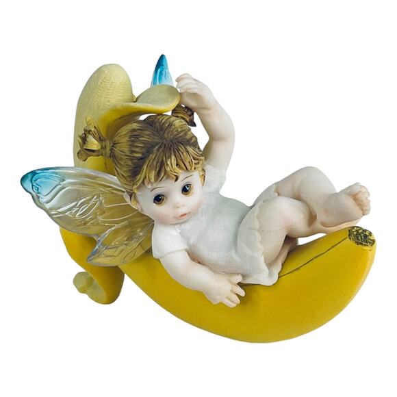 Vintage My Little Kitchen Fairies BANANA FAIRIE Fairy Girl Figure Acrylic Wings